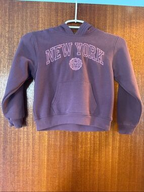 Kids Purple 'New York' Hooded Sweatshirt
